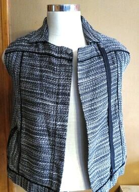 Addison Small Gray/White Sleeveless Side Zip S